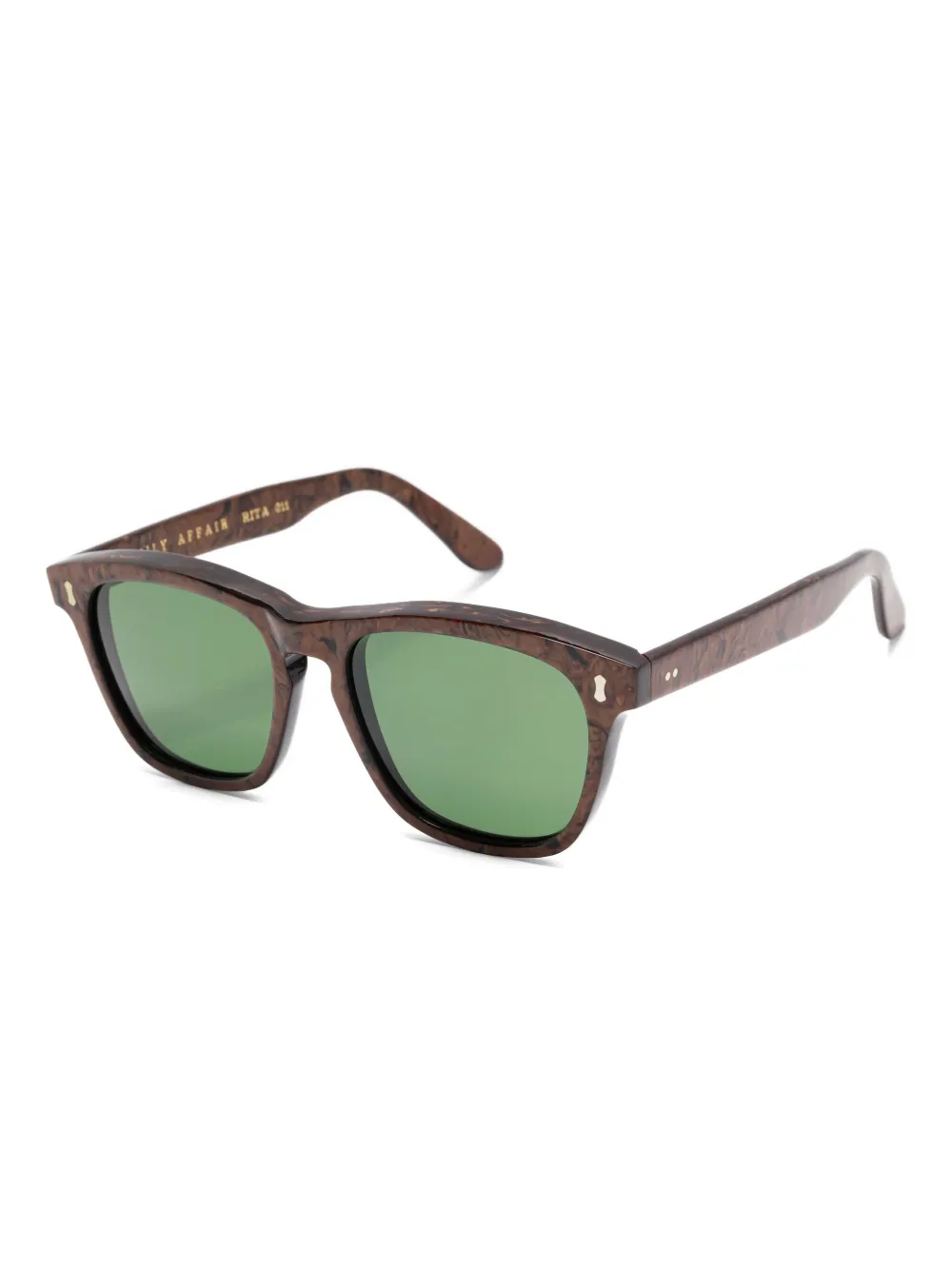 Family Affair Rita marble-effect square-frame sunglasses Bruin