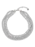 Self-Portrait Multi Crystal chocker necklace - Silver