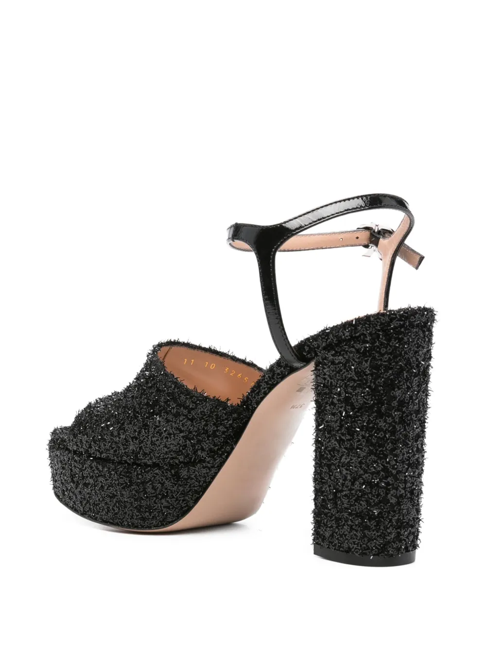 Gianvito Rossi 110 mm sandalen met glitters en hak Zwart
