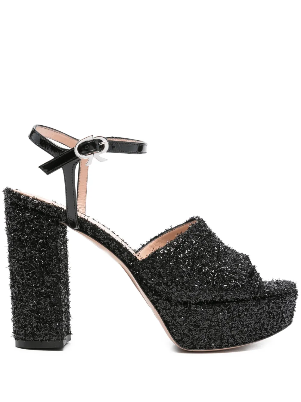 Gianvito Rossi 110 mm sandalen met glitters en hak Zwart