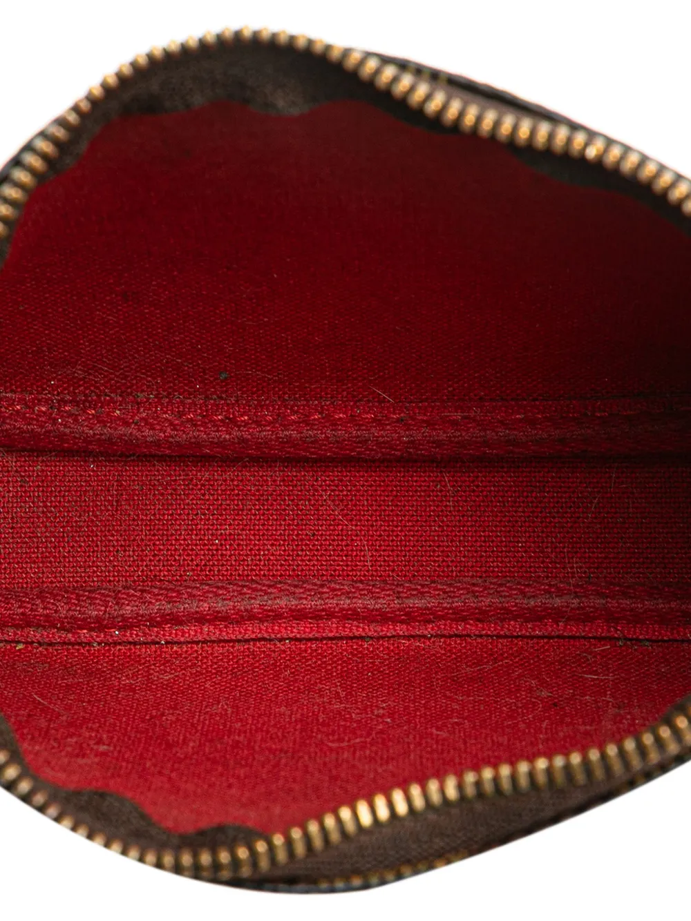 Pre-owned Louis Vuitton 2007 Damier Ebene Mini Pochette Accessoires Handbag In Brown