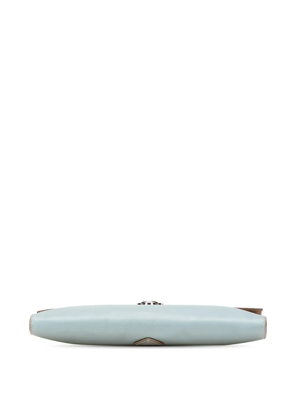 Pre-owned Prada 2013-2024 Bicolor Saffiano Envelope Pushlock Clutch Bag