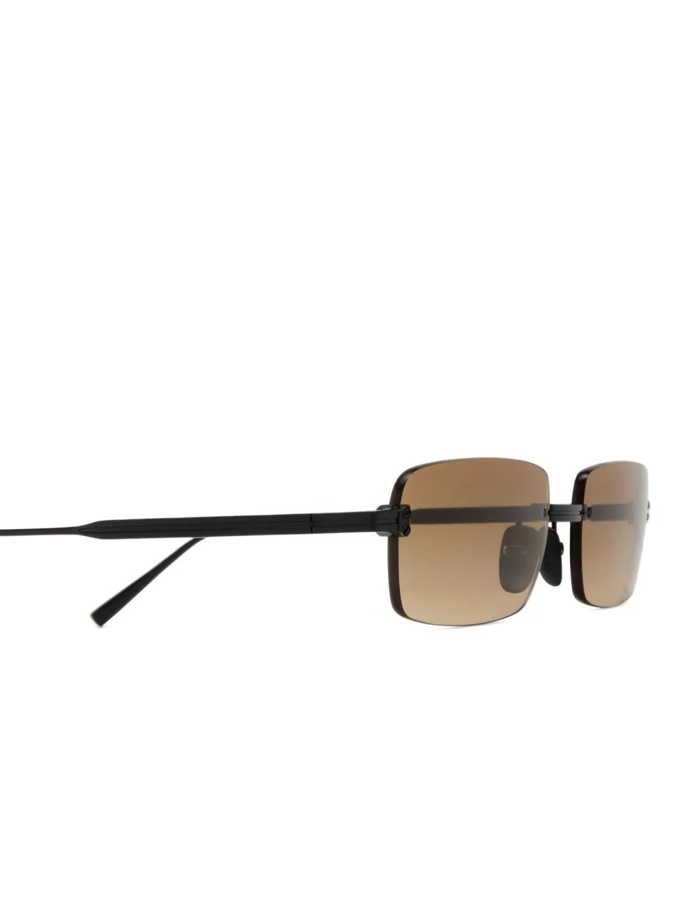 Chimi Rimless Parallel Titanium zonnebril met rechthoekig montuur Bruin