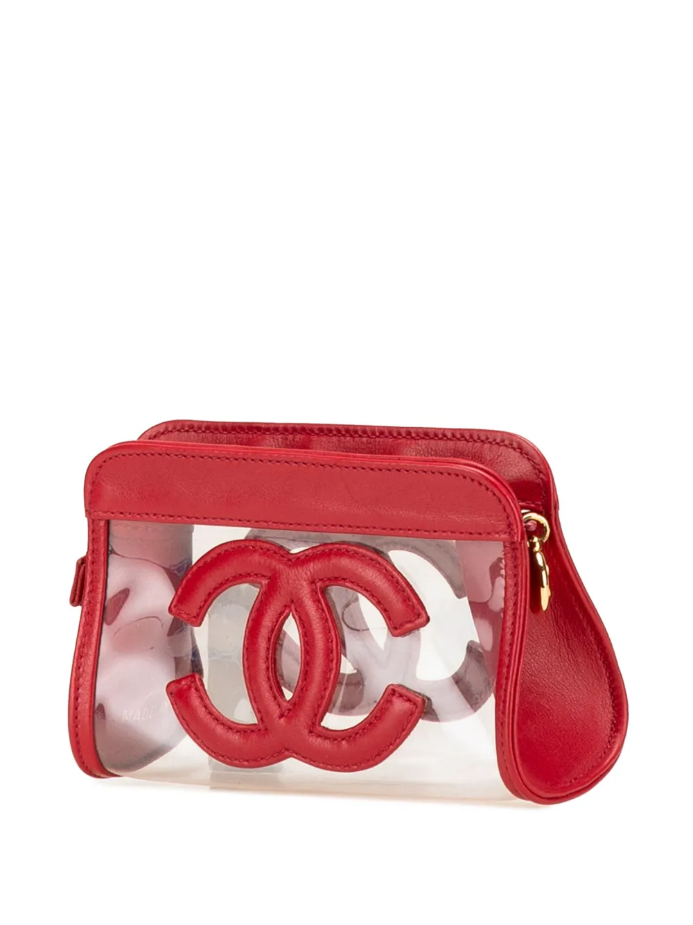 CHANEL Pre-Owned 1994-1996 CC Vinyl and Lambskin Cosmetic pouch | Image 2