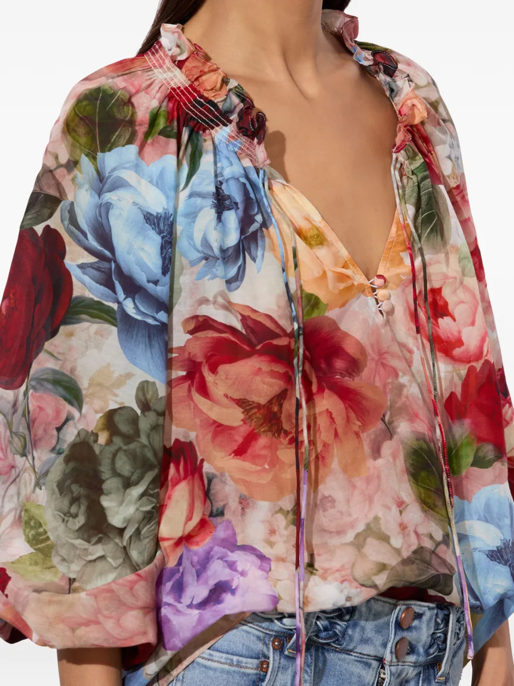 alice + olivia Shirt met ruches Beige
