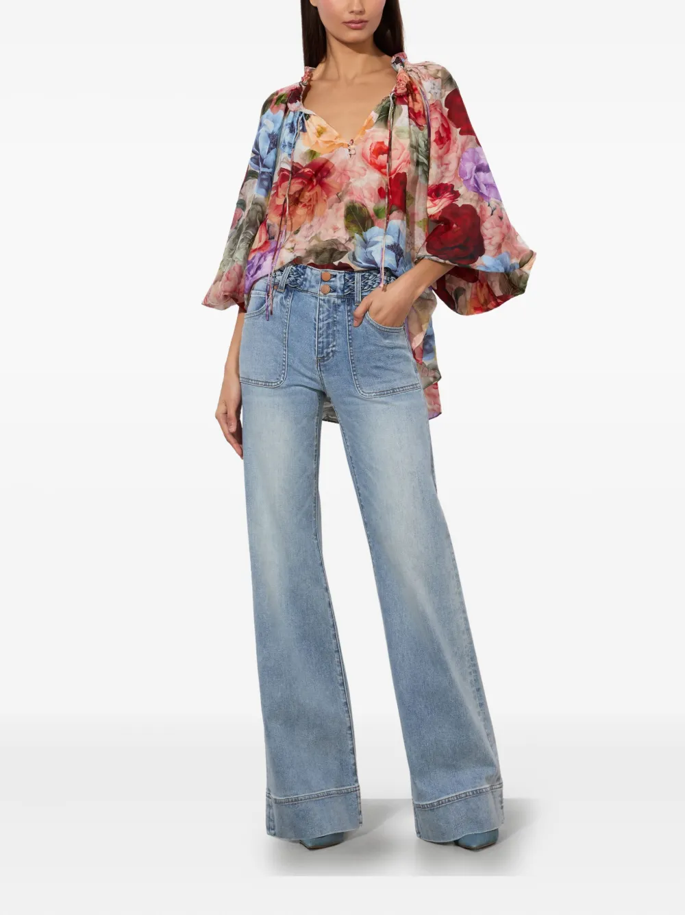 alice + olivia Shirt met ruches Beige