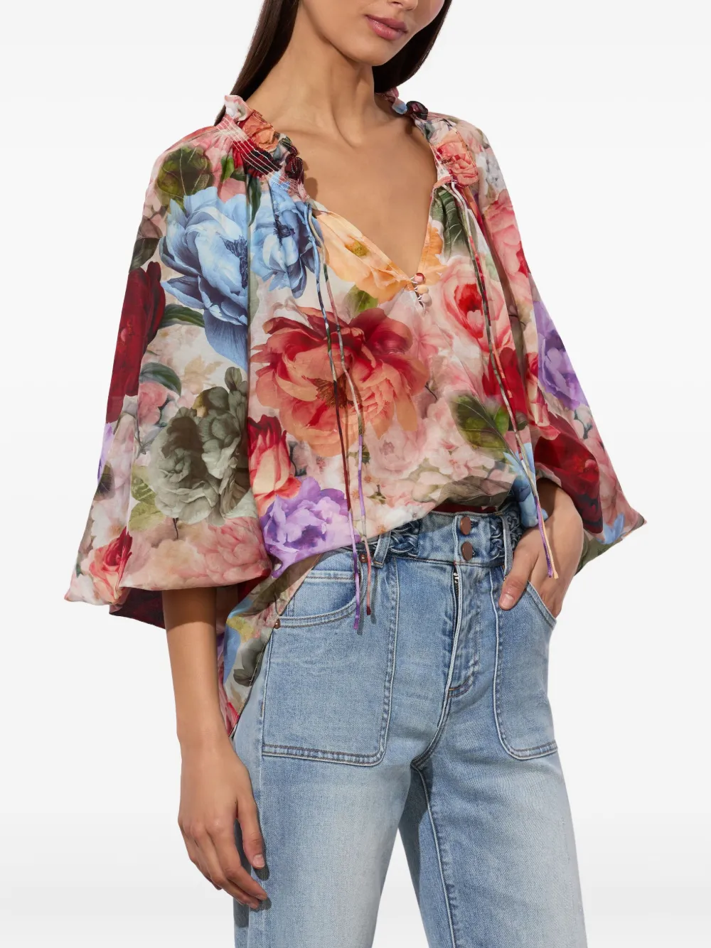 alice + olivia Shirt met ruches Beige
