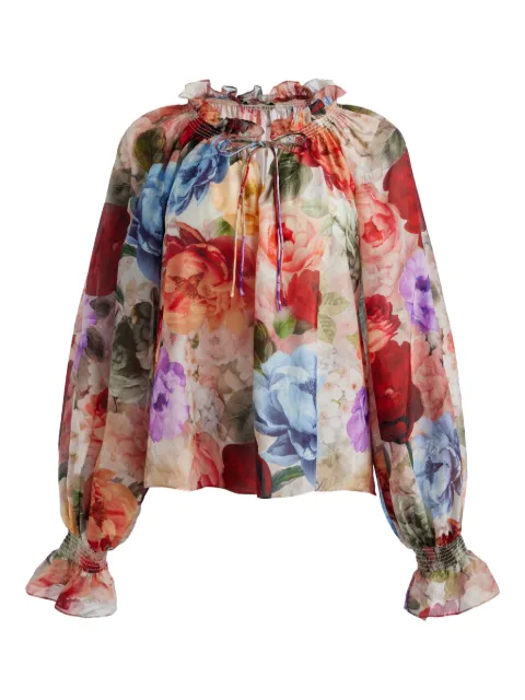 alice + olivia blusa con volantes