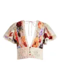 alice + olivia Keeley floral-print blouse - Neutrals