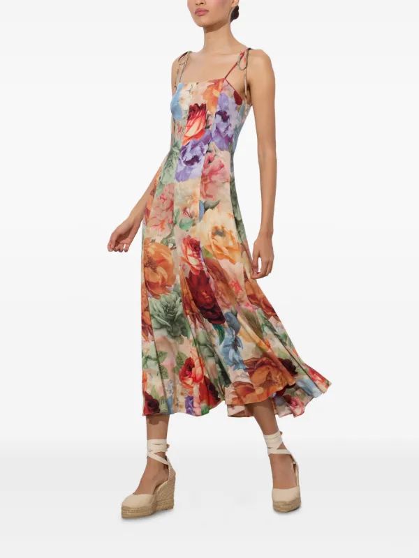 Alice + Olivia Jeanette floral-print Midi Dress | Orange