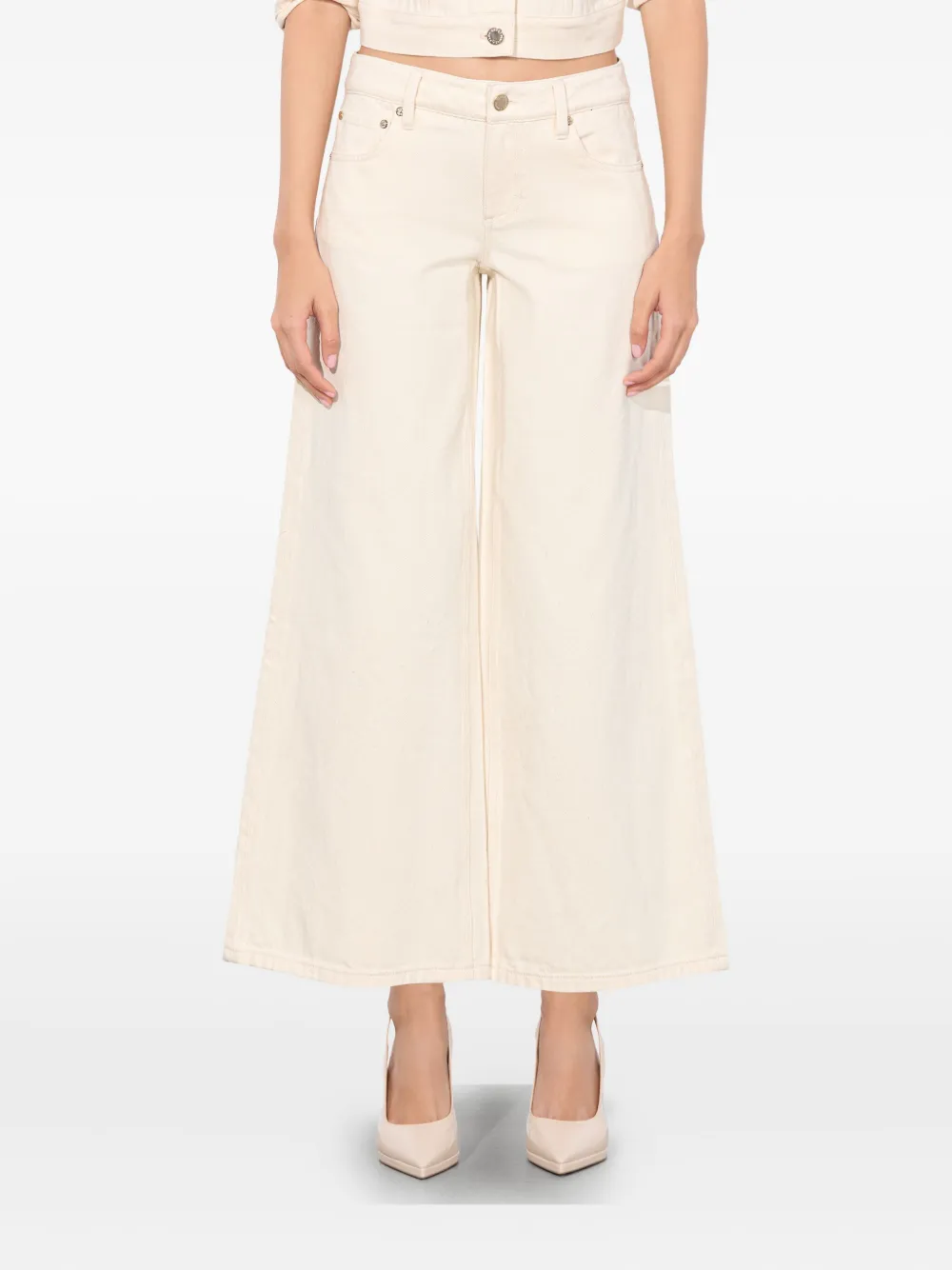 Alice And Olivia Wide-leg Cropped Jeans