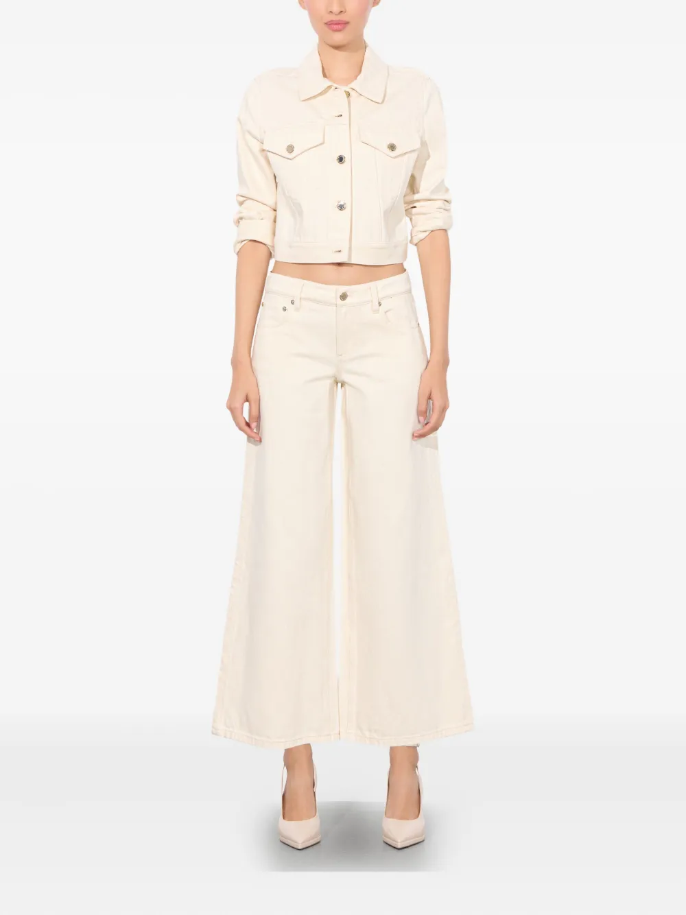 Alice And Olivia Wide-leg Cropped Jeans