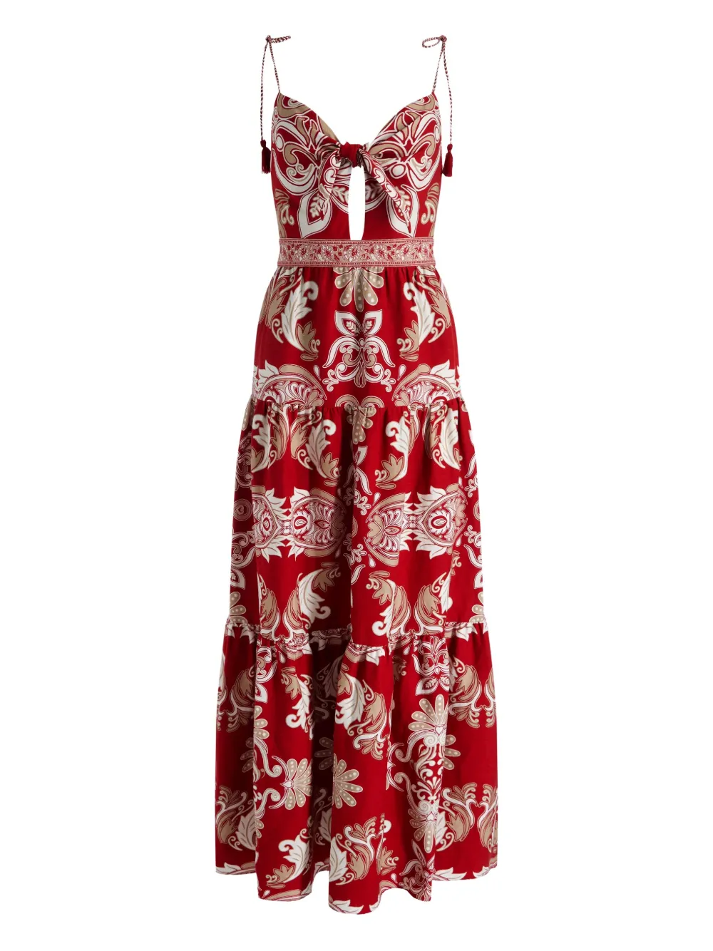 Alice + olivia tassel-details paisley-print maxi day dress Rood