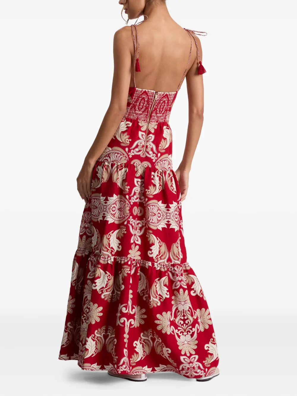 alice + olivia Maxi-jurk met paisley-print en kwastjes Rood