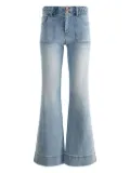 alice + olivia braided-waistband patch-pocket jeans - Blue