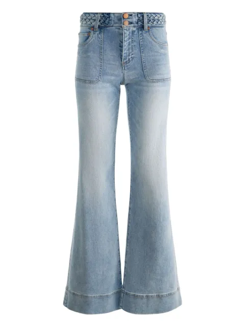 alice + olivia braided-waistband patch-pocket jeans