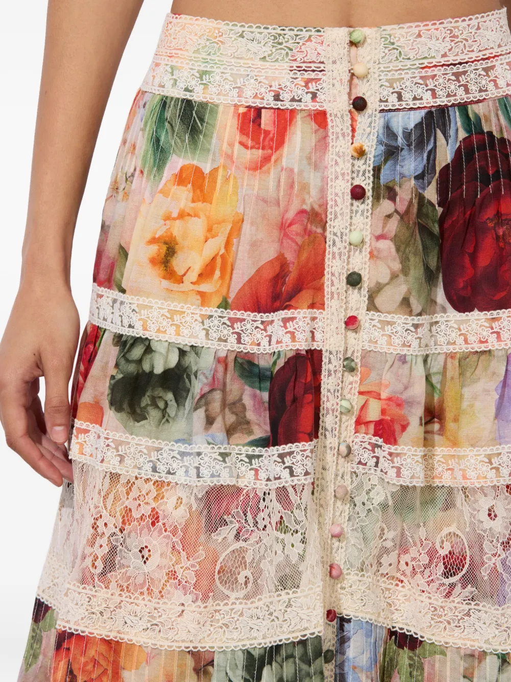 alice + olivia Maxi-rok met bloemenprint Beige