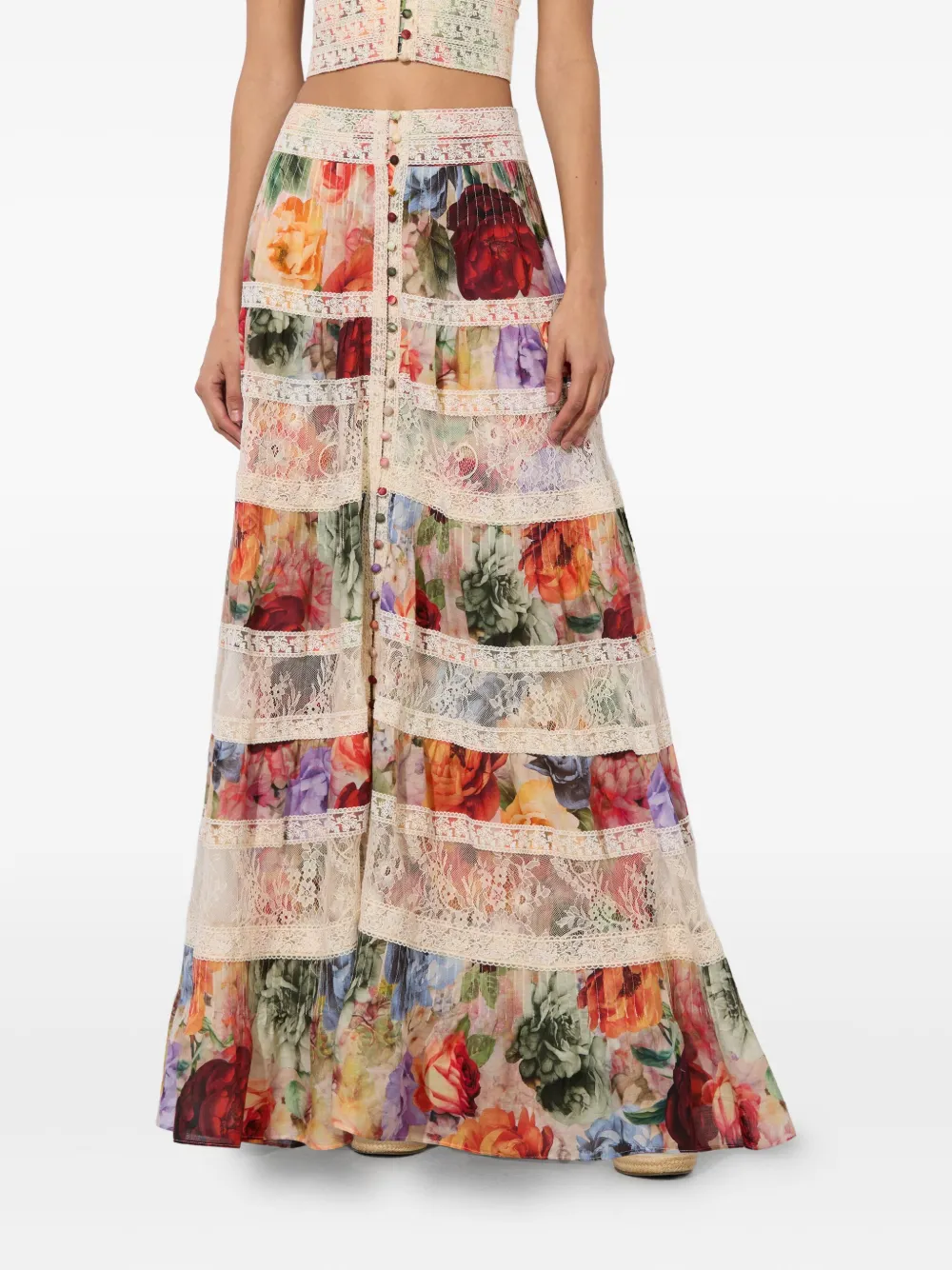 alice + olivia Maxi-rok met bloemenprint Beige