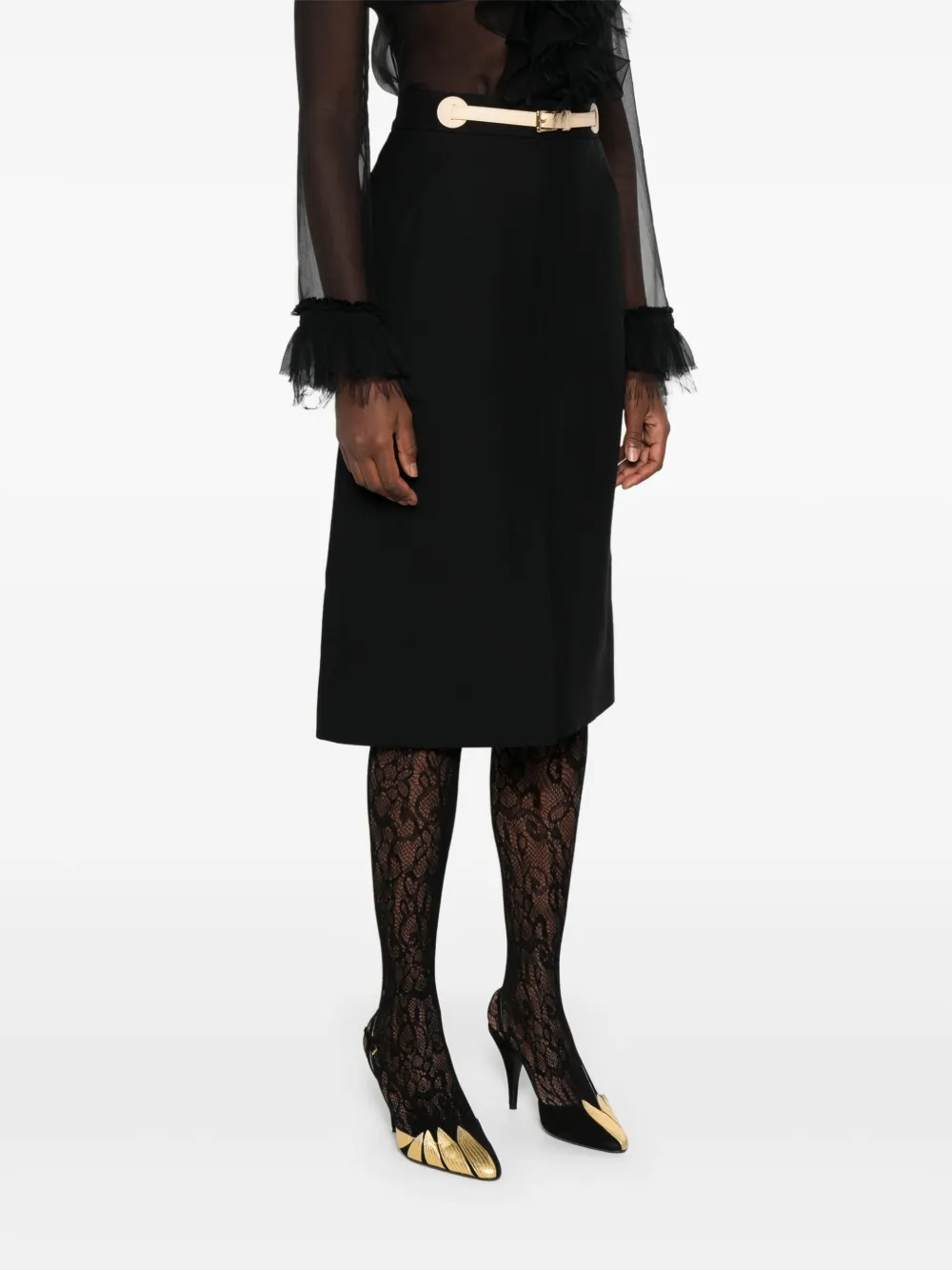 Valentino Garavani buckled skirt Zwart