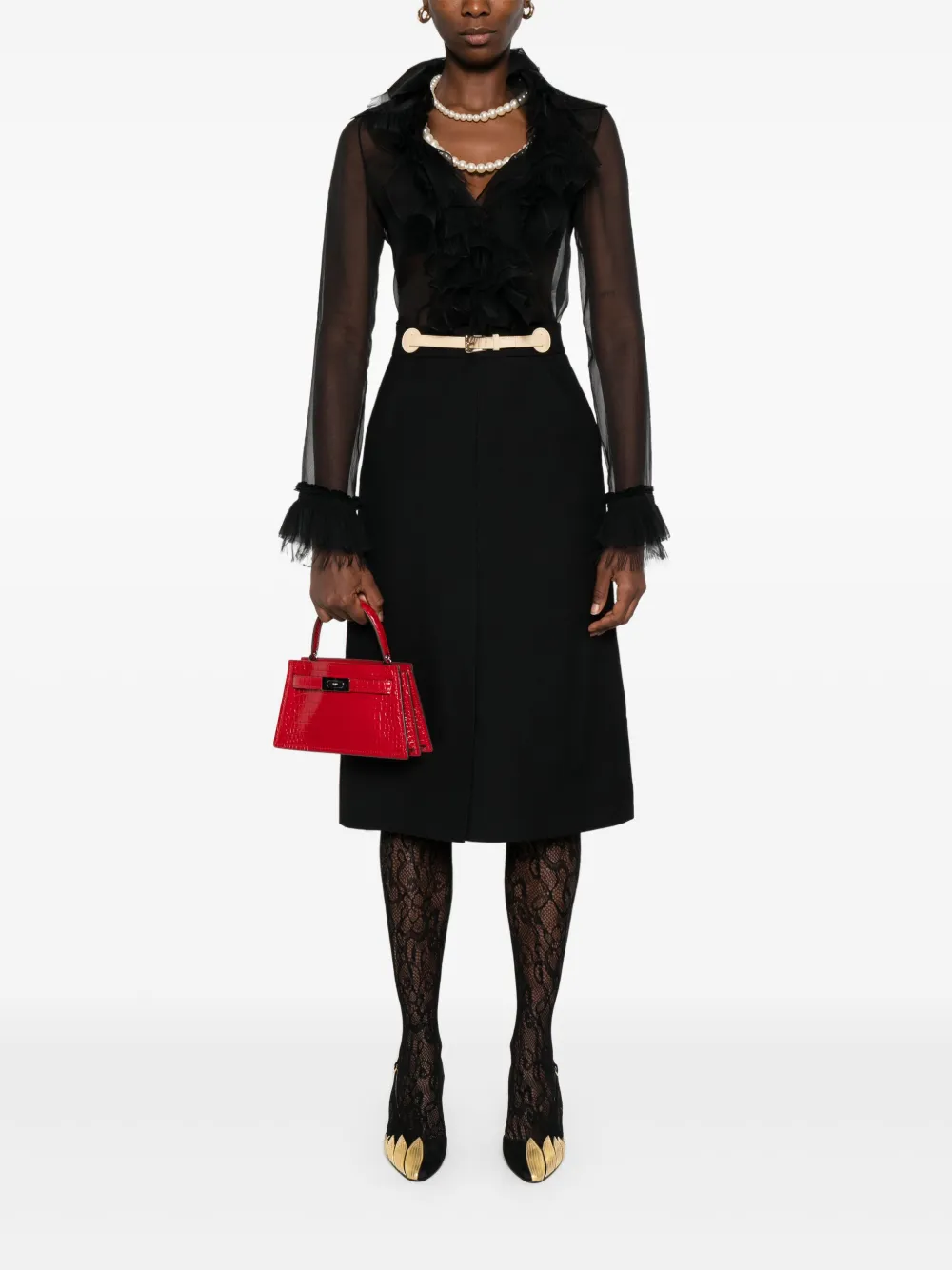 Valentino Garavani buckled skirt Zwart