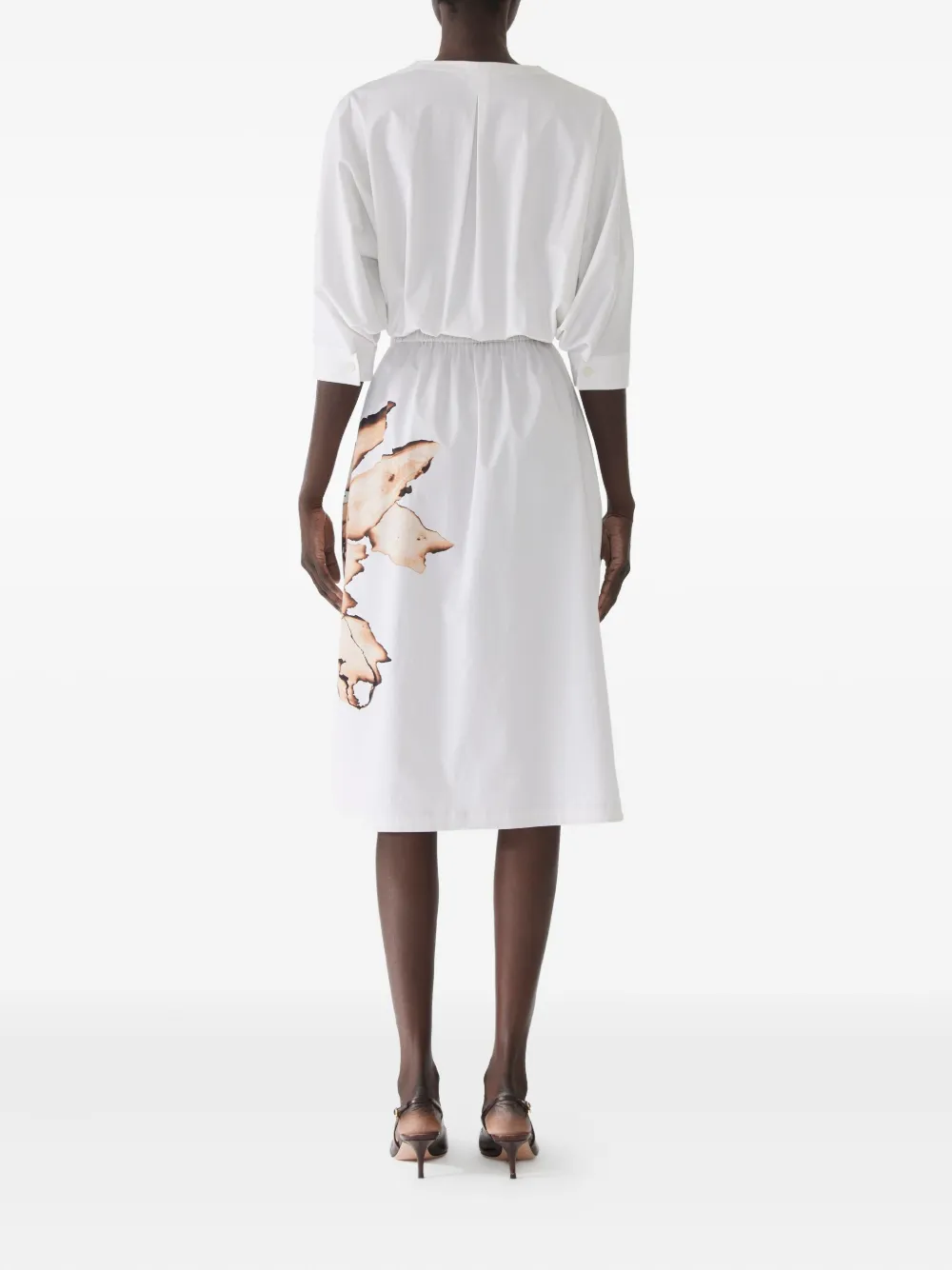 Jason Wu Collection floral-print elasticated-waist midi dress Wit