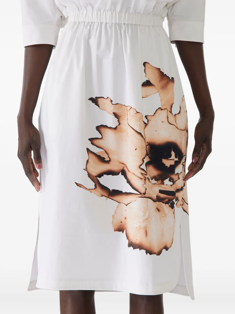Jason Wu Collection floral-print elasticated-waist midi dress Wit