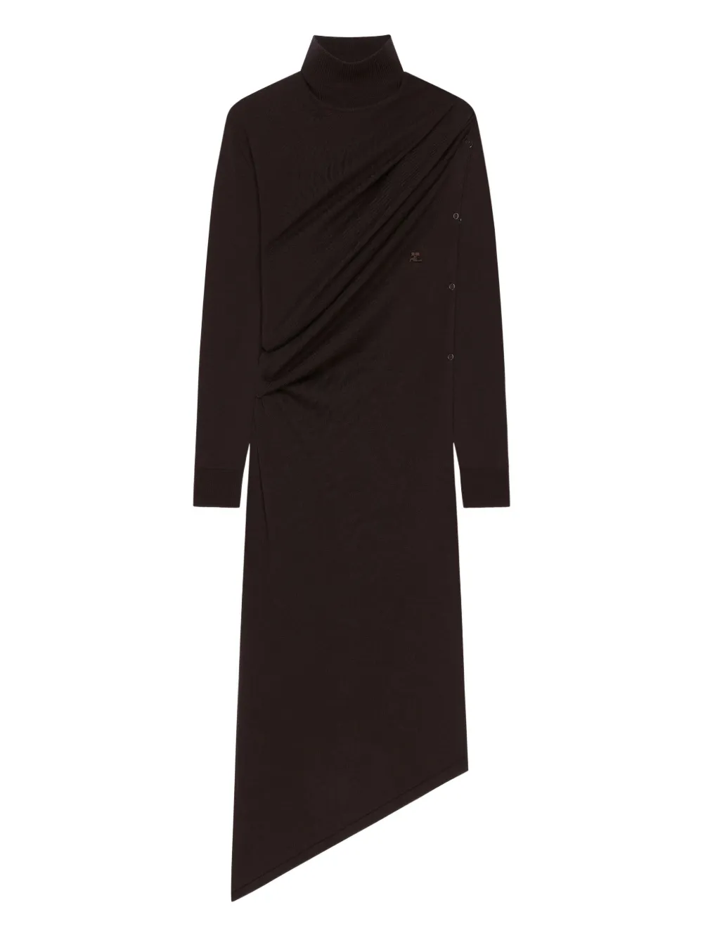 asymmetrical turtleneck dress