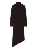 Courrèges asymmetrical turtleneck dress - Brown