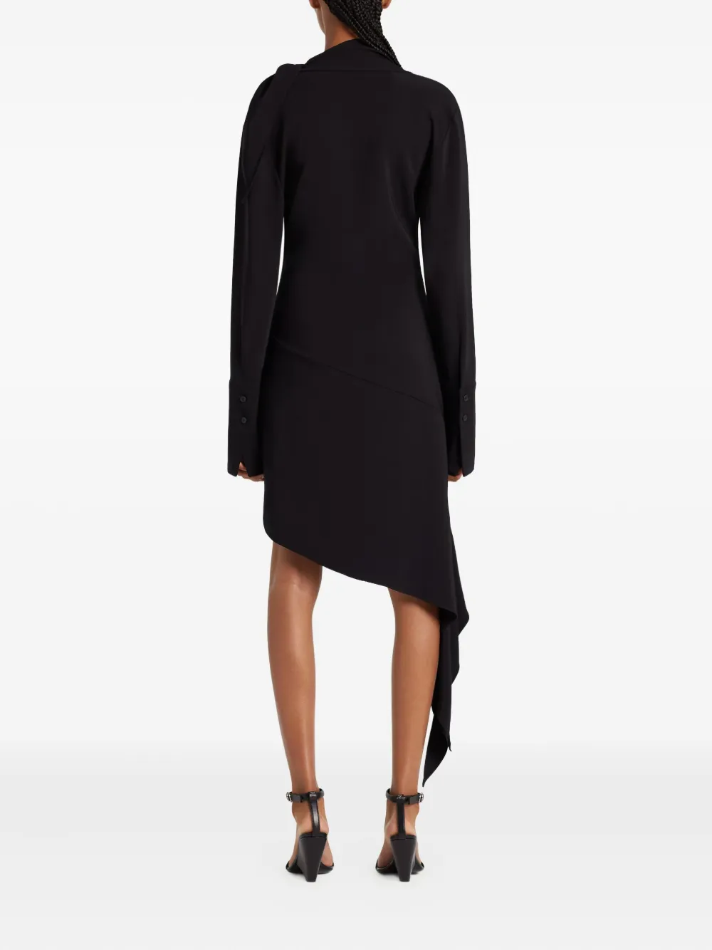 Courrèges Asymmetrische wikkeljurk Zwart
