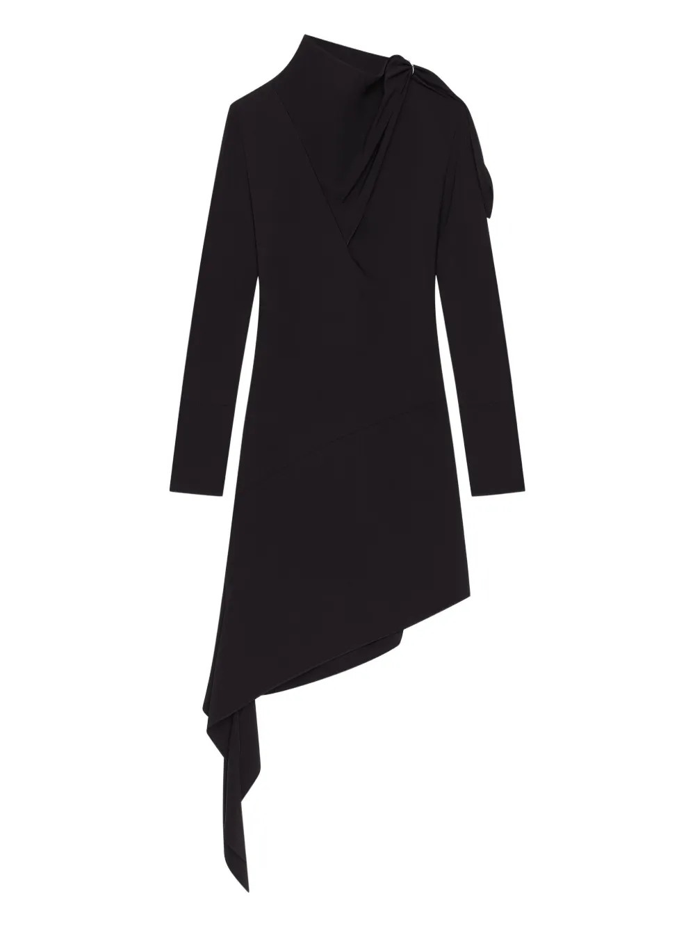 Courrèges Asymmetrische wikkeljurk Zwart