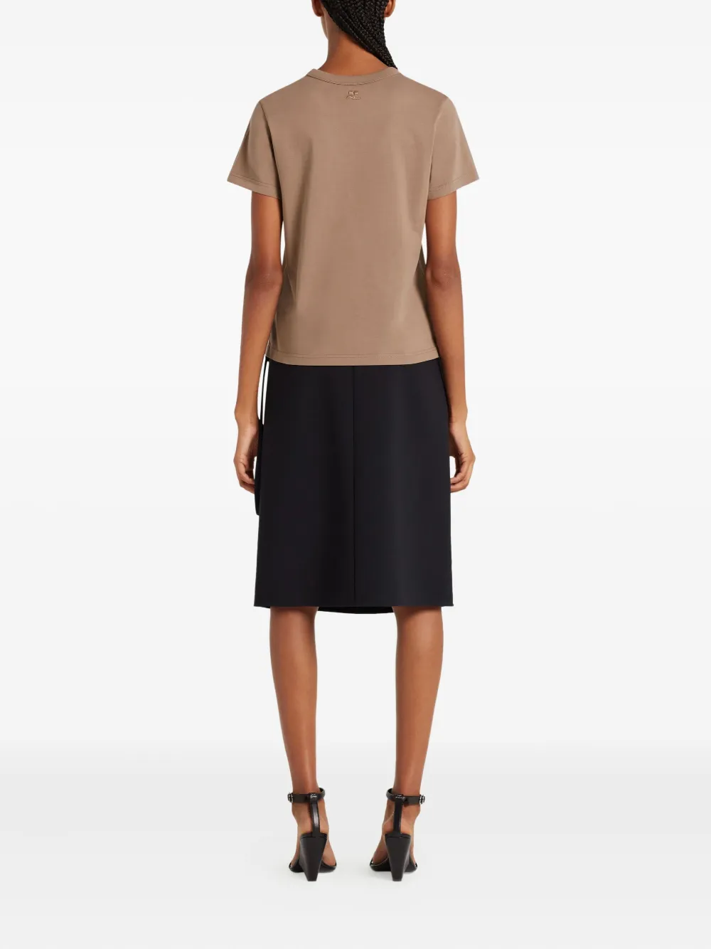 Courrèges Katoenen jersey T-shirt Bruin