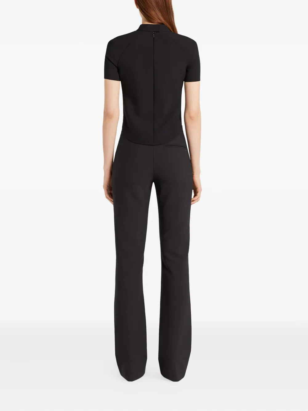 Courrèges T-shirt met hoge hals en korte mouwen Zwart