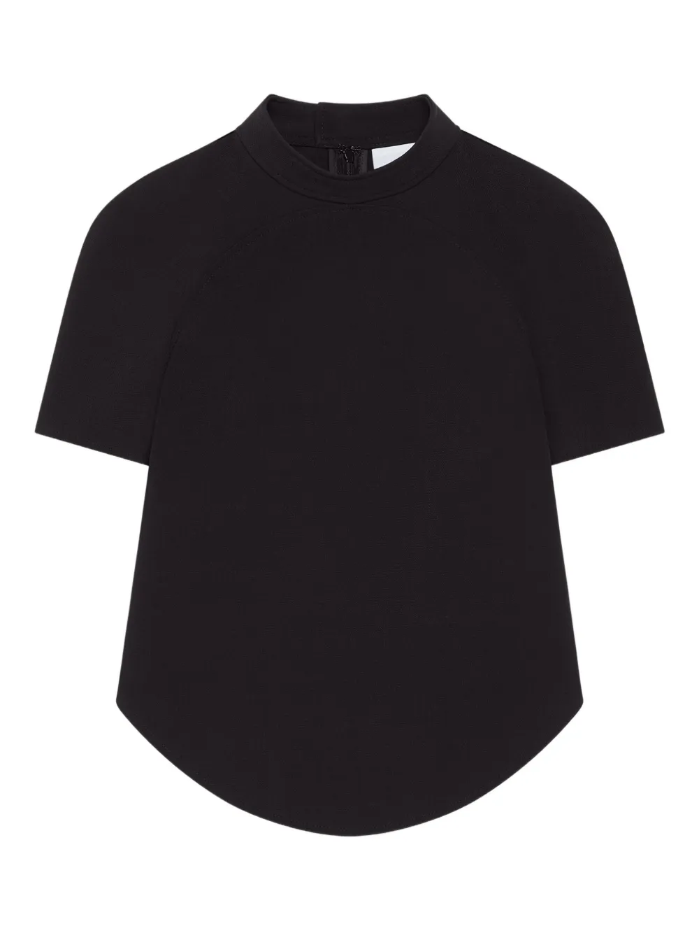 Courrèges T-shirt met hoge hals en korte mouwen Zwart