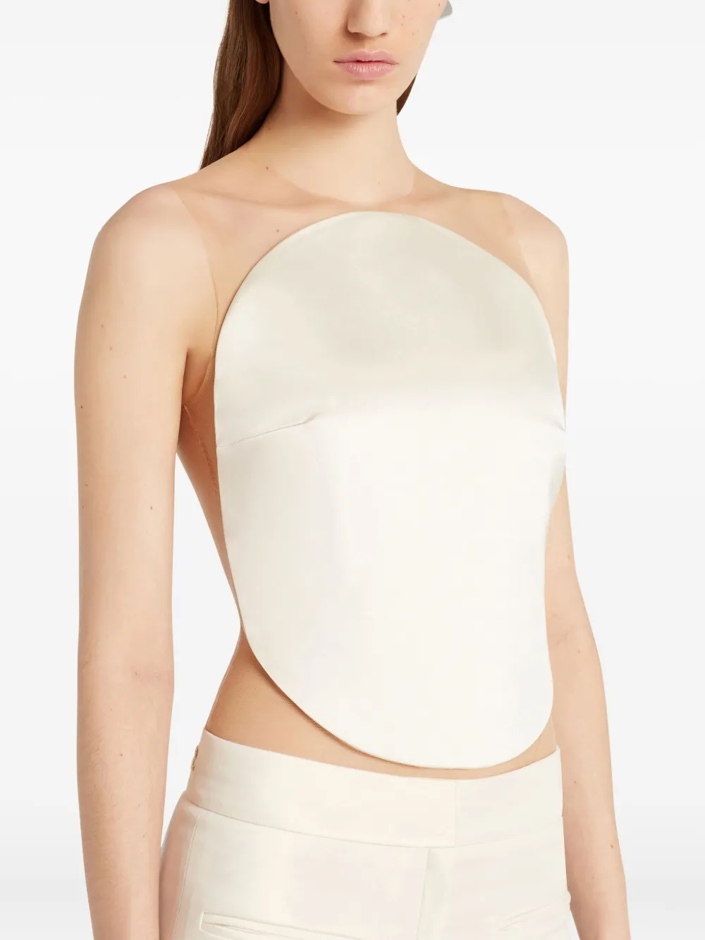 Courrèges Body met doorzichtig vlak Beige