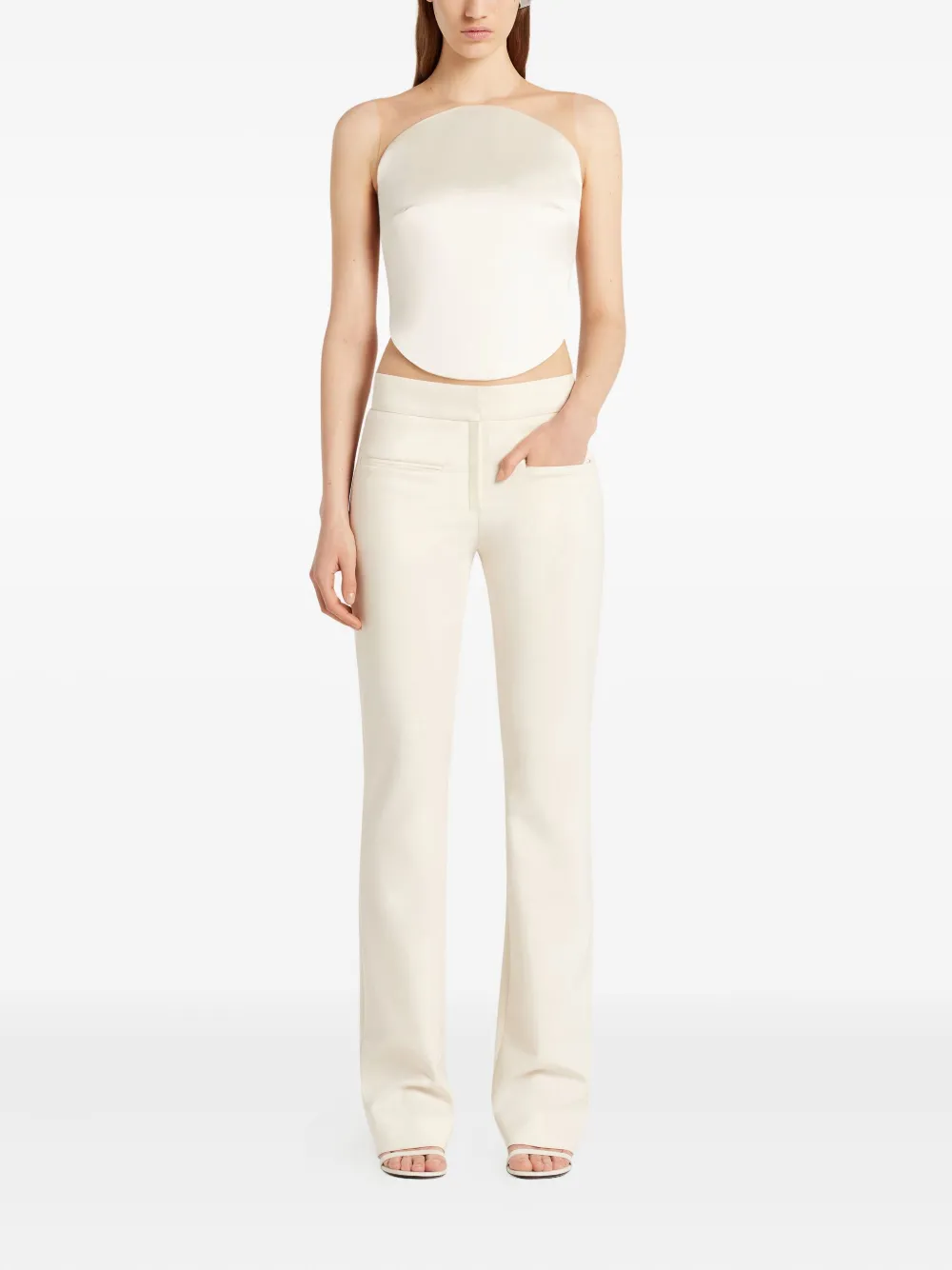 Courrèges Body met doorzichtig vlak Beige
