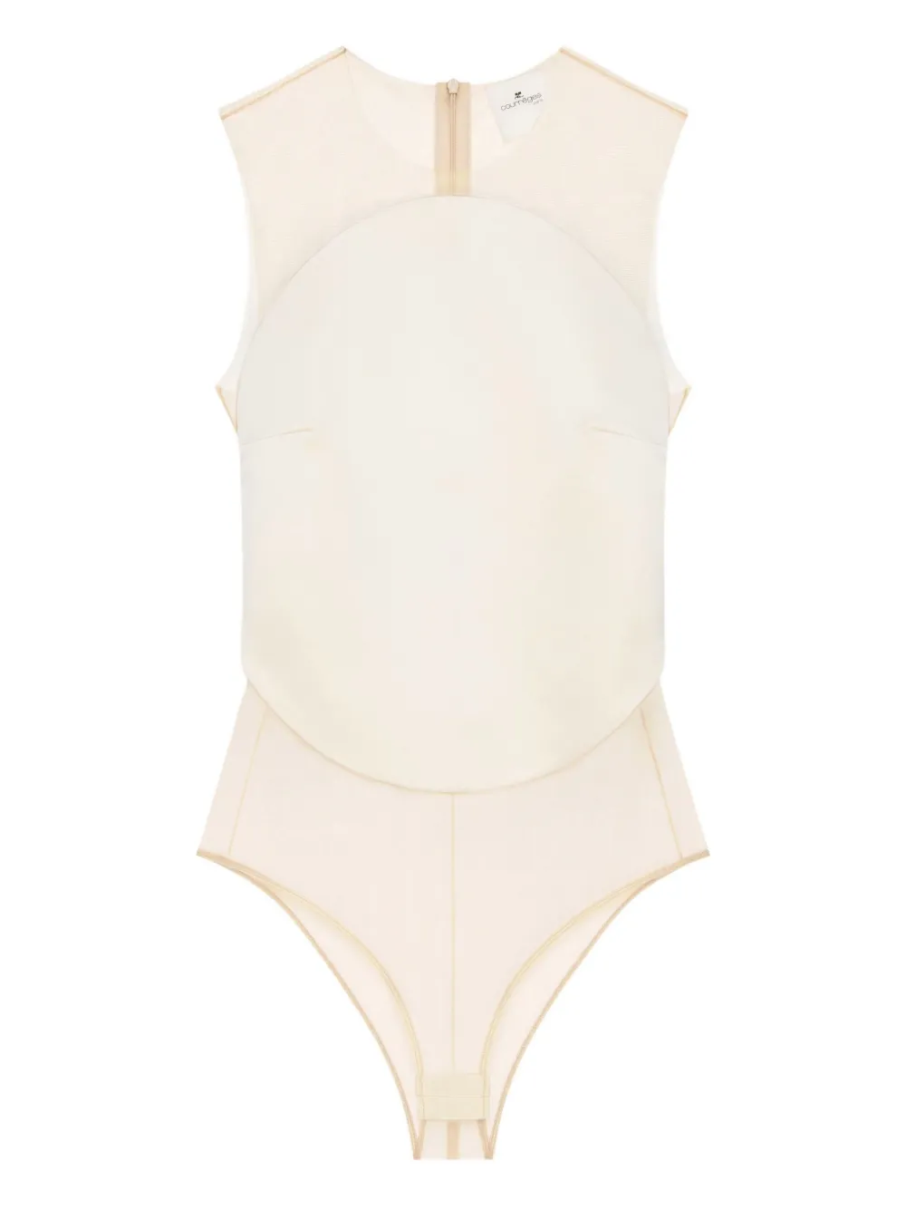 Courrèges Body met doorzichtig vlak Beige