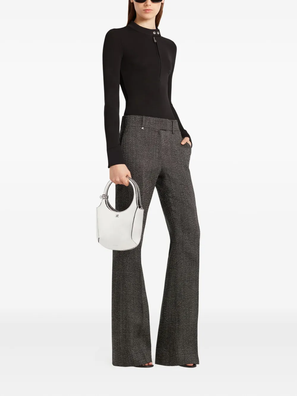 Courrèges Schoudertas met metallic-effect - Grijs