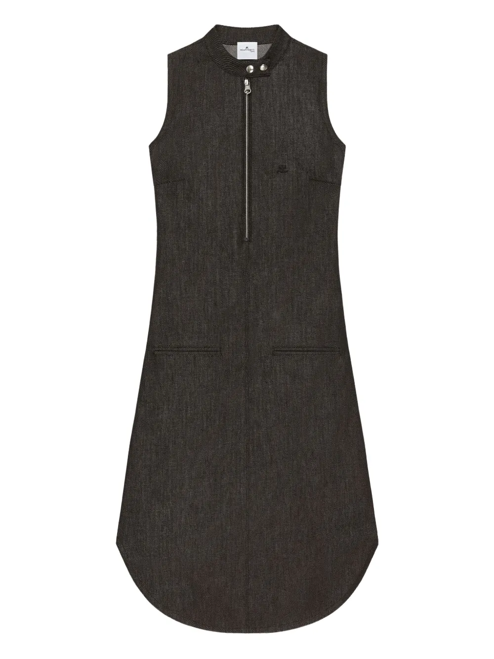 Courrèges zip-front sleeveless dress | Grey | Image 1