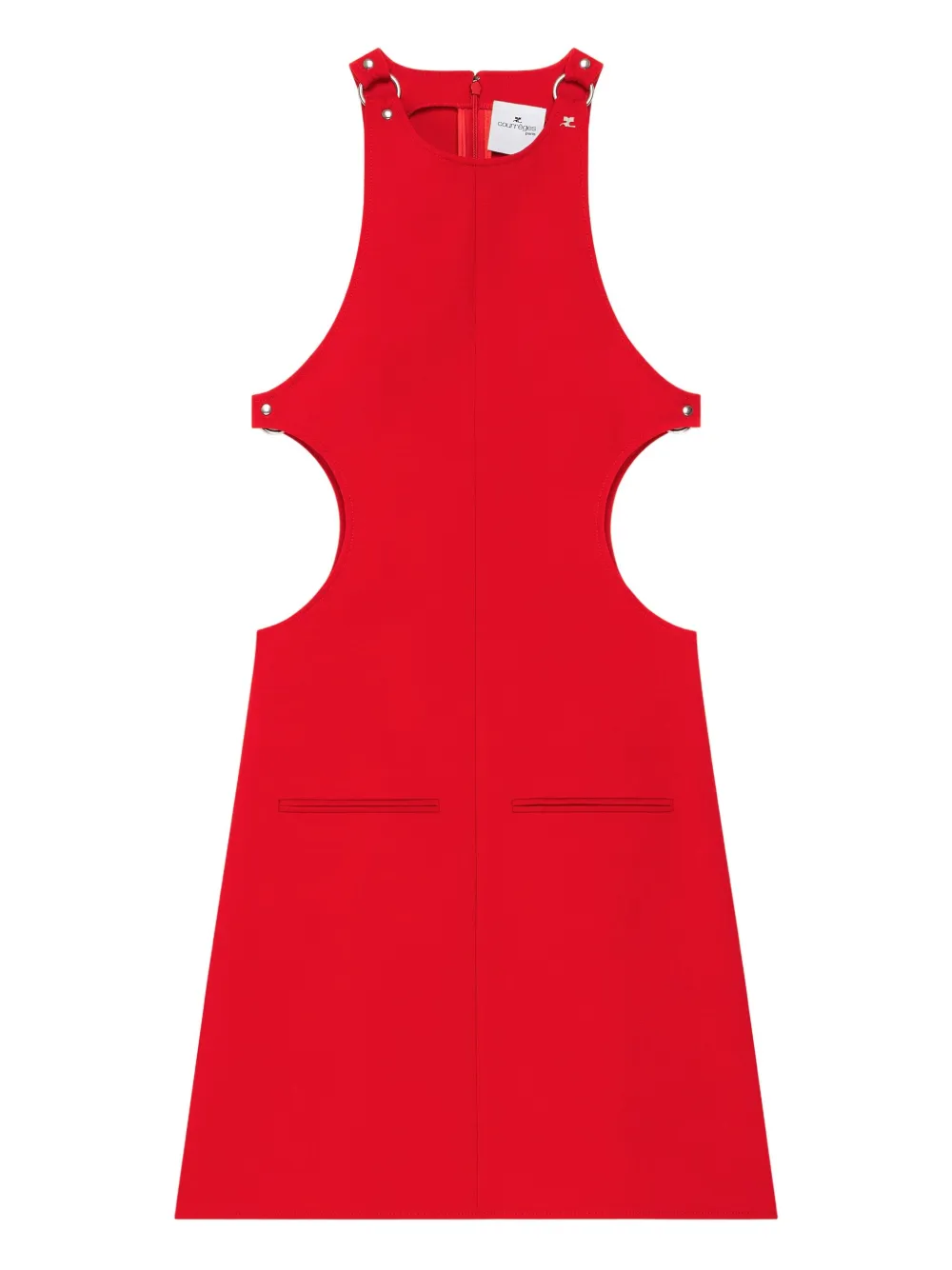 Courrèges cut-out detail sleeveless dress Rood