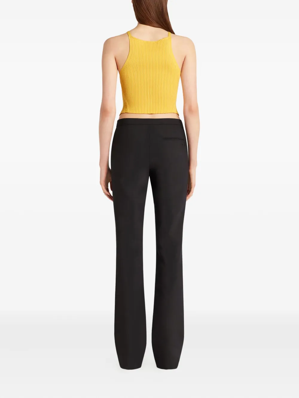 Courrèges ribbed tank top Geel