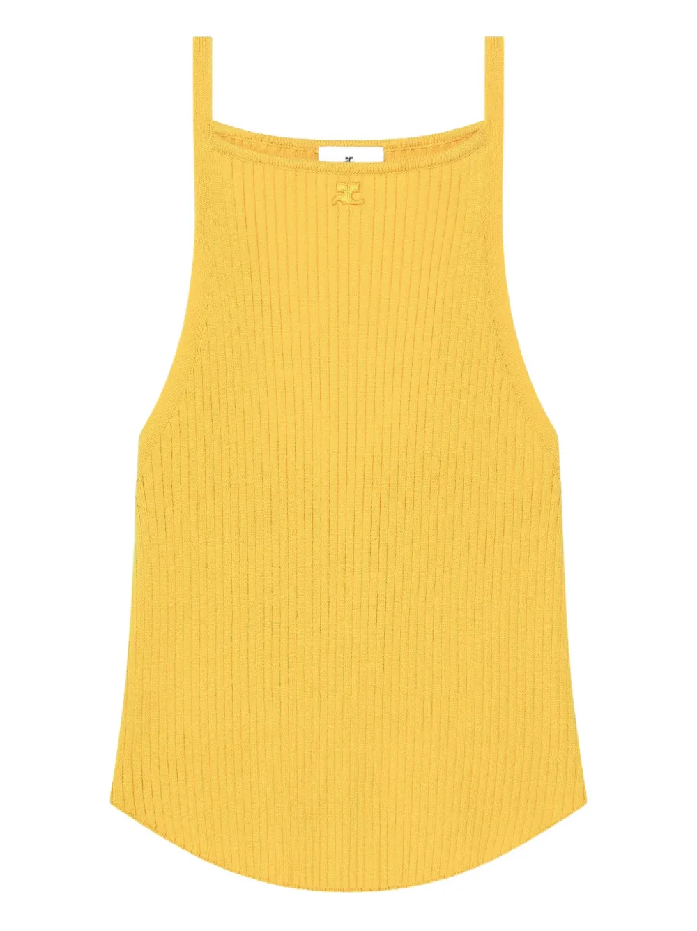 Courrèges ribbed tank top Geel