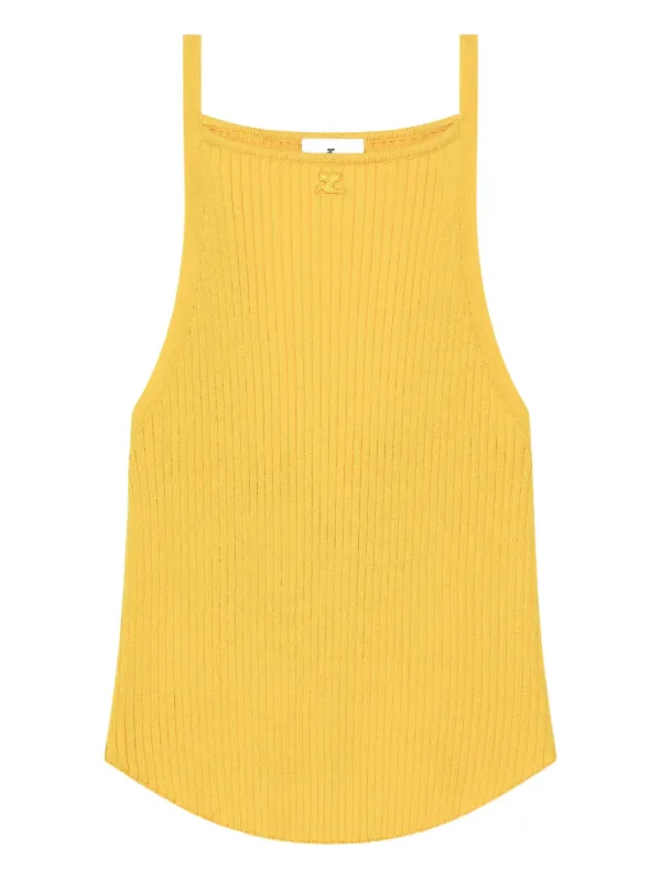 Courrèges Ribbed Tank Top | Yellow | FARFETCH CA
