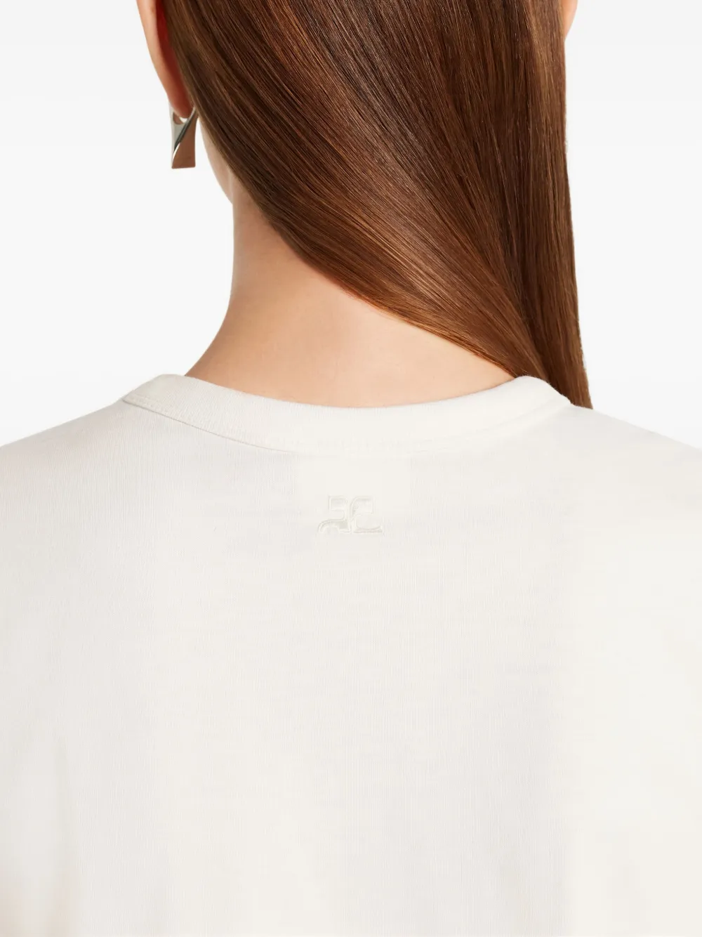 Courrèges crew-neck logo t-shirt Wit