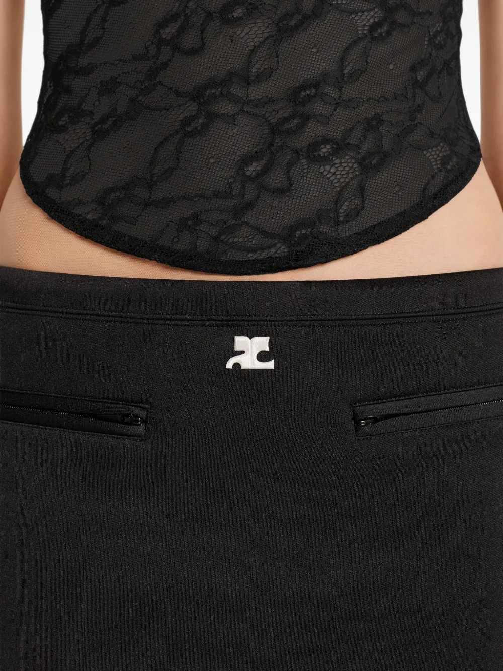 Courrèges High waist rok Zwart