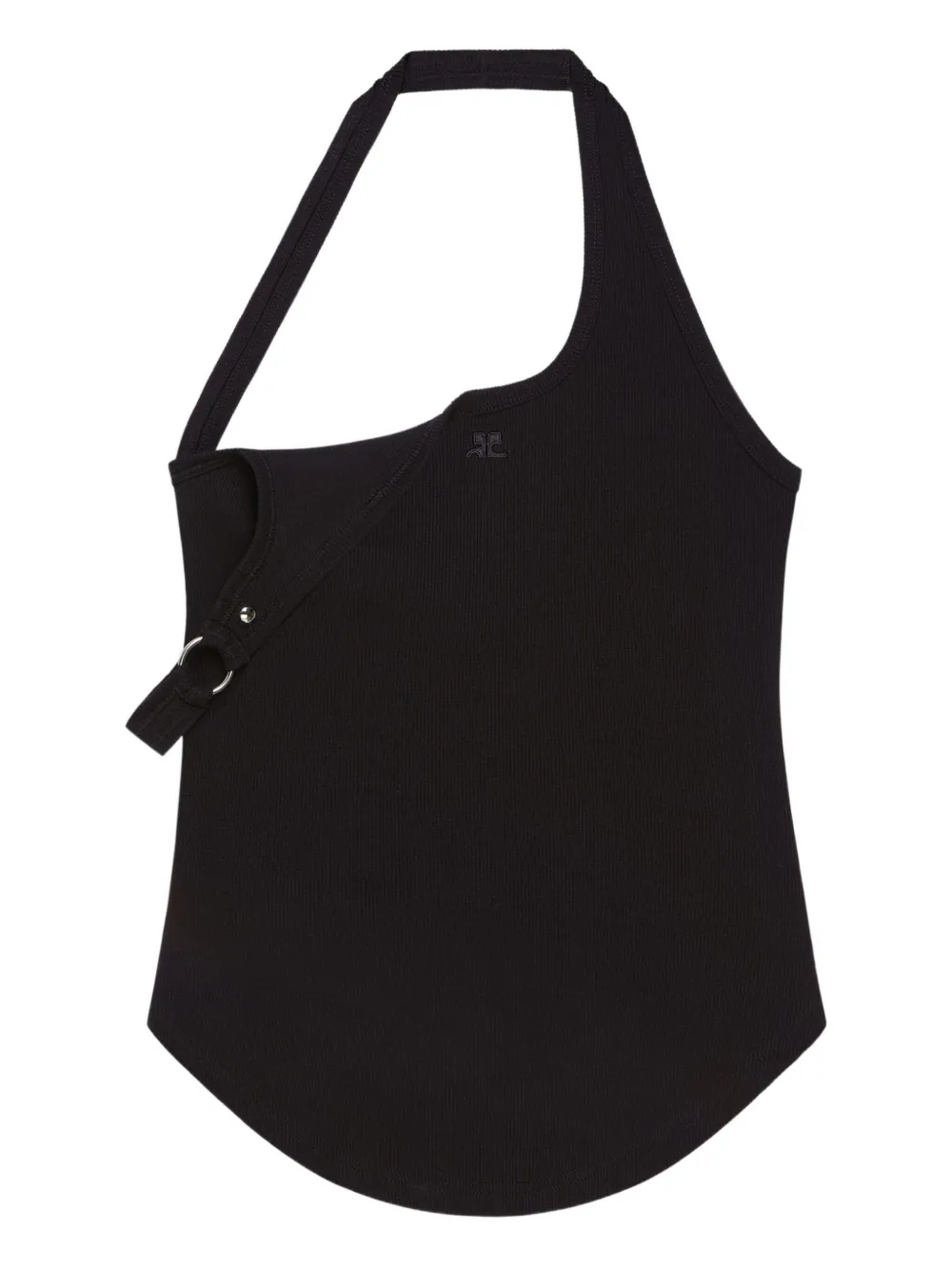 Courrèges asymmetric strap tank top Zwart
