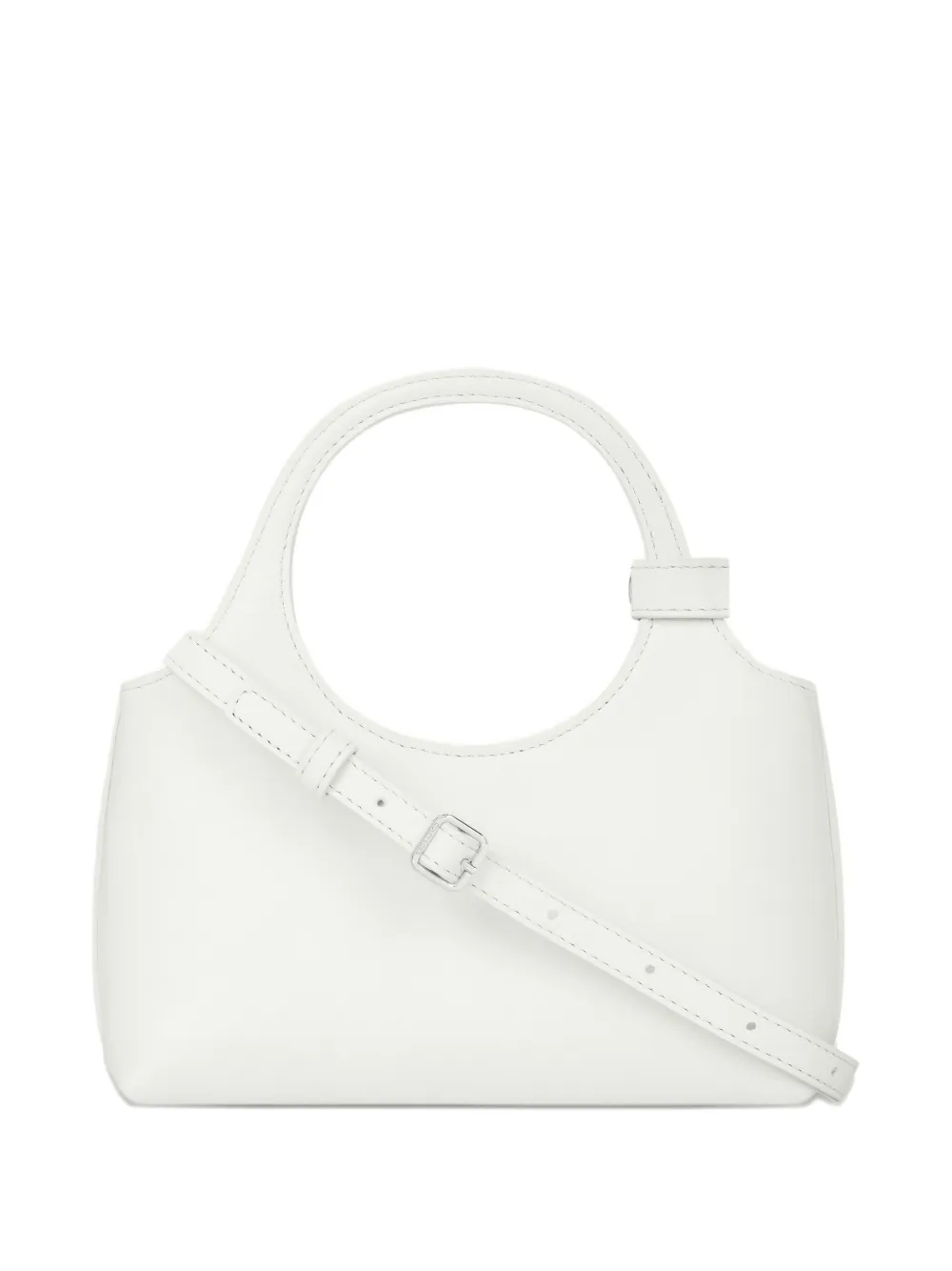 Courrèges Holy leren mini-schoudertas Wit