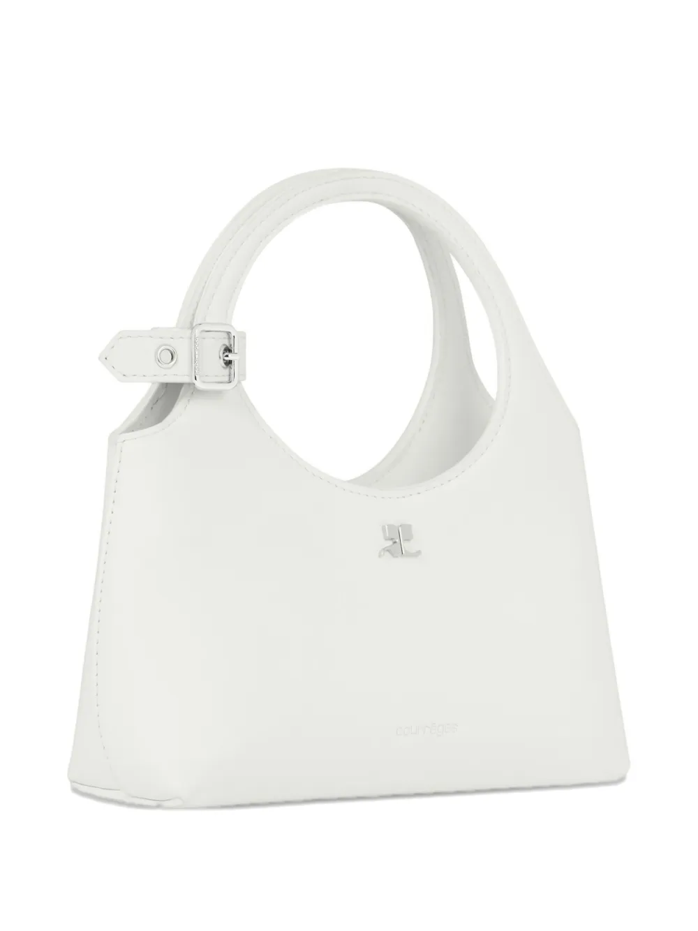Courrèges Holy leren mini-schoudertas Wit