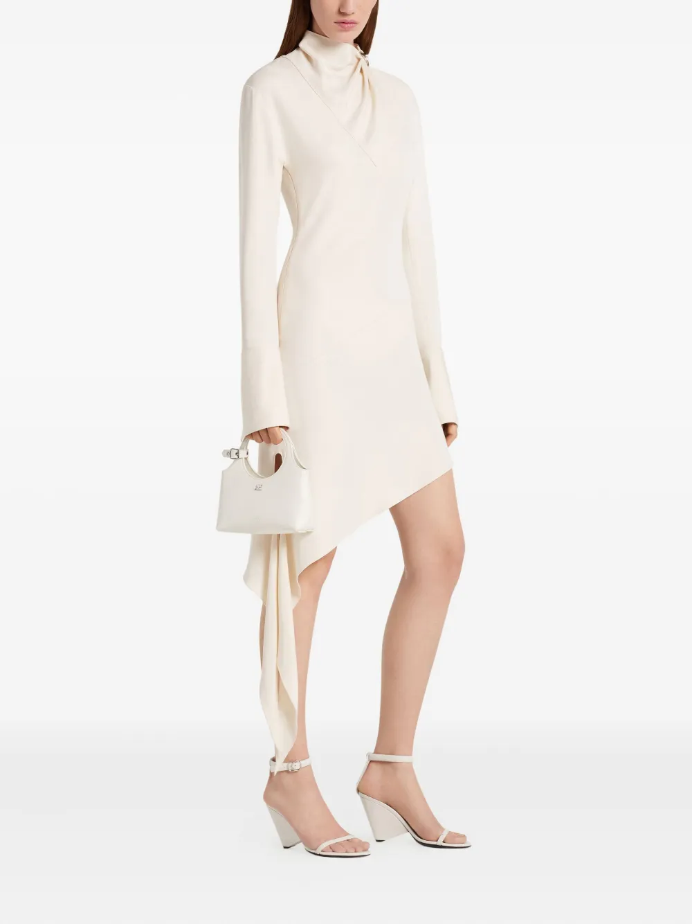 Courrèges Holy leren mini-schoudertas Wit