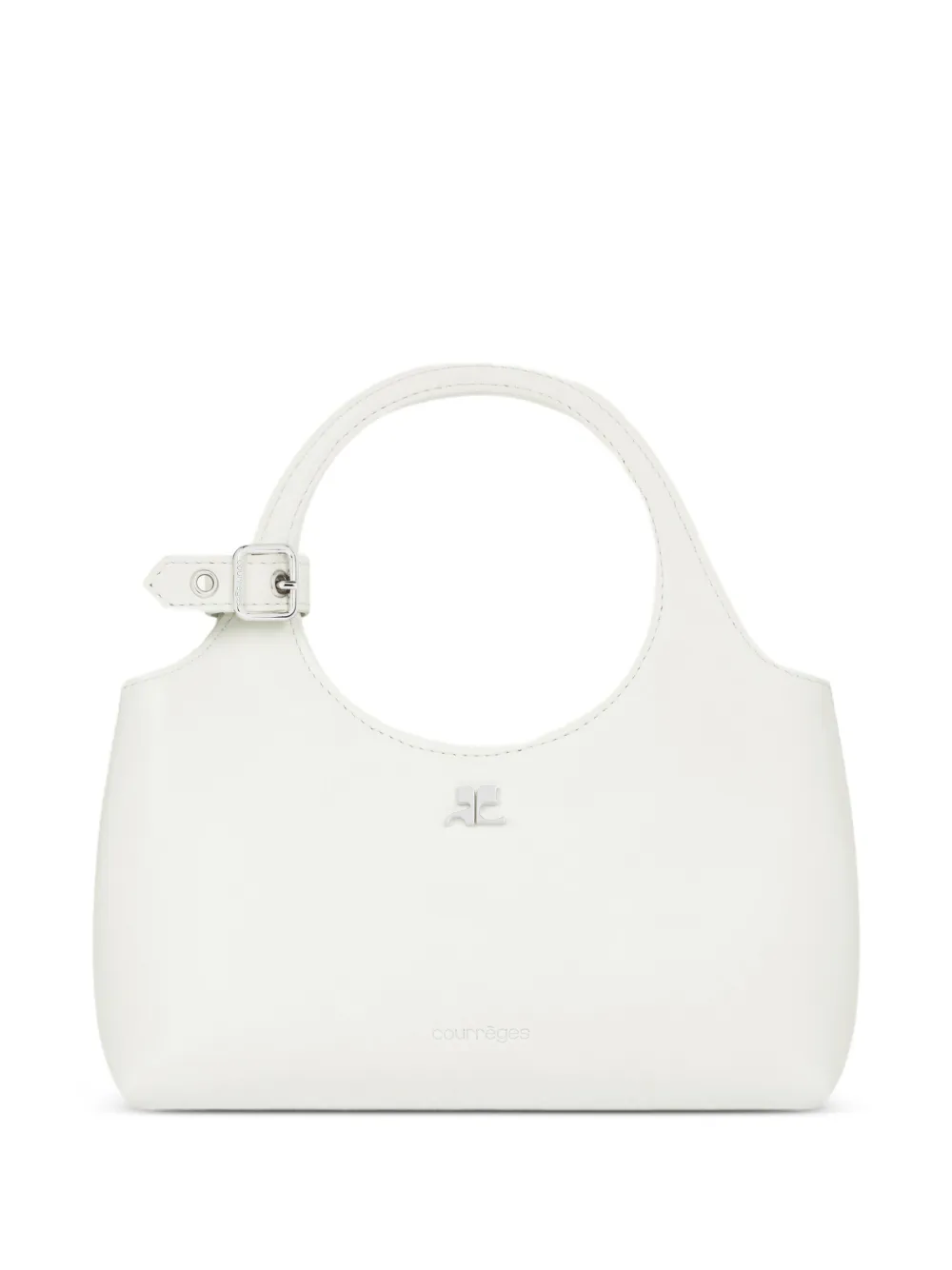 Courrèges Holy leren mini-schoudertas Wit