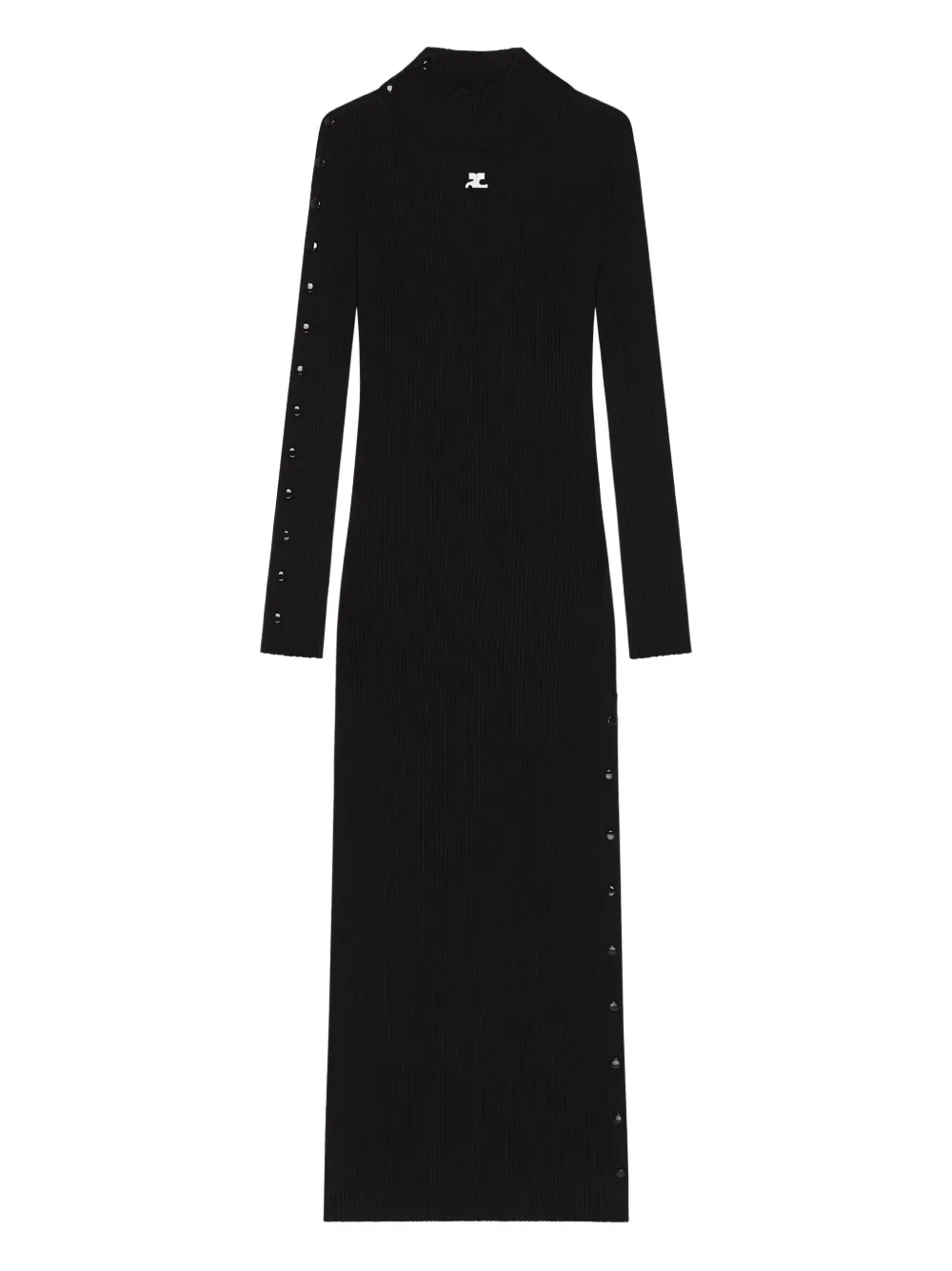 Courrèges ribbed button-detail dress